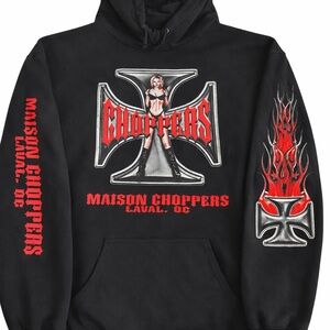 Gildan Black Hoodie custom choppers vintage style size xxl
